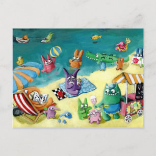 Monster am Strand Postkarte