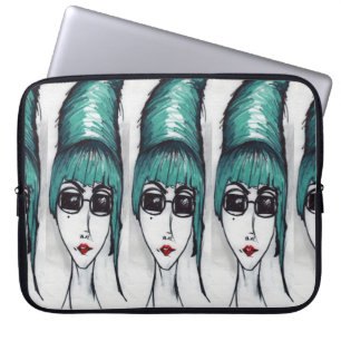 Monster Aquamarine Bienenbrille Zeichne Kunst Laptopschutzhülle