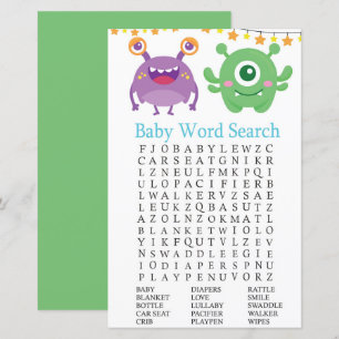 Monster-Baby-Party-Wortsuchspiel