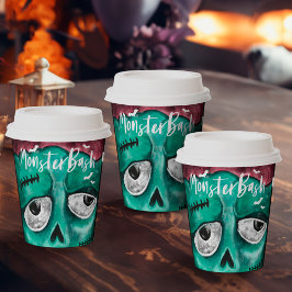 Monster Bash Fun Zombie Vampire Halloween Party Pappbecher