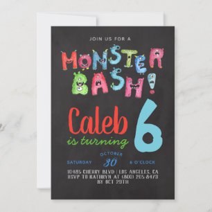 Monster Bash Geburtstagseinladung Einladung