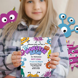 Monster Bash Kids Halloween-Party Kinderspass Einladung