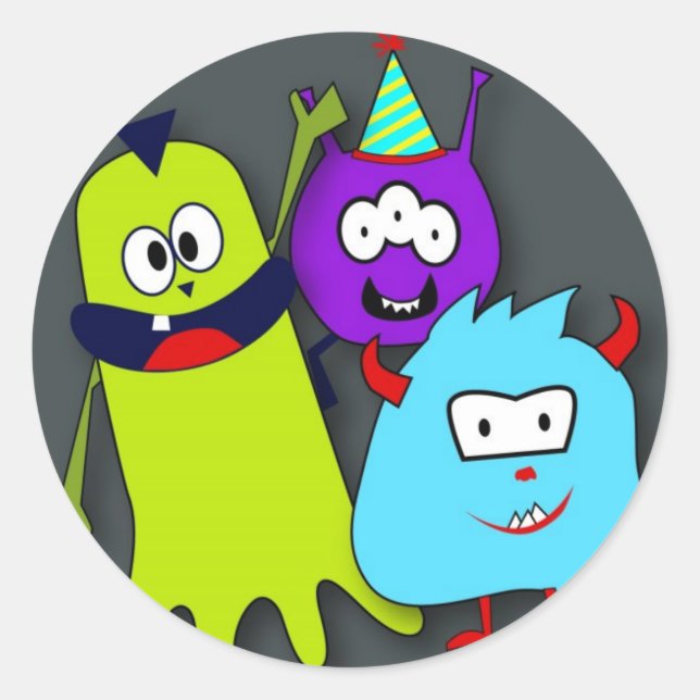 Monster Bash Round Stickers (Vorderseite)