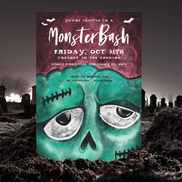 Monster Bash Spaß Spooky Zombie Halloween-Party Einladung
