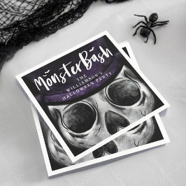 Monster Bash Spooky Skeleton Halloween-Party Serviette