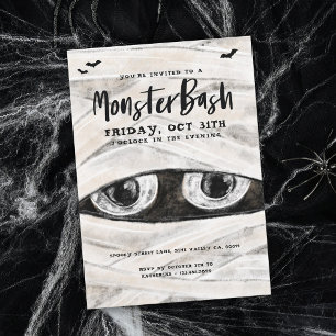 Monster Bash Spooky Wrapped Mummy Halloween-Party Einladung