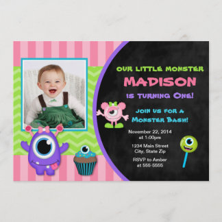 Monster Birthday Einladung Monster Girl Einladung