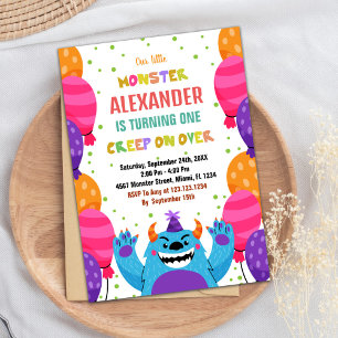 Monster Birthday Einladungen Farbballons
