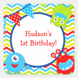 Monster Birthday Favor Stickers