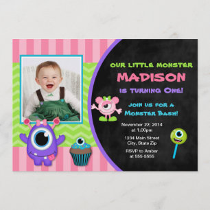 Monster Birthday Invitation Monster Girl Invitatio