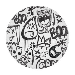 Monster Boys: Handgezeichnetes Muster Schneidebrett