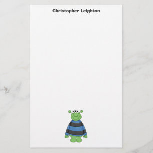 Monster-Brei · Grünes Drei-Mit Augen Monster Briefpapier
