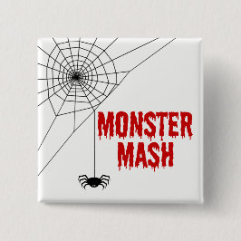 Monster-Brei-Halloween-Spinnen-Netz Button