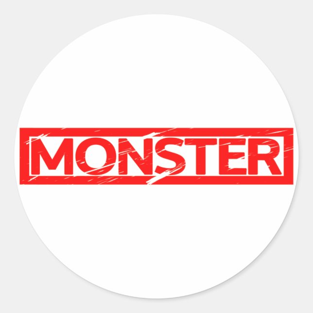 Monster-Briefmarke Runder Aufkleber (Vorderseite)