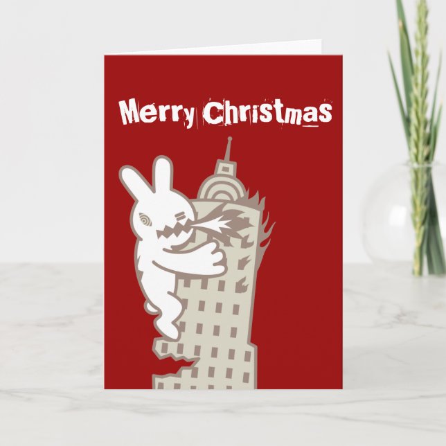 Monster Bunny va venir la carte de Noël (Devant)