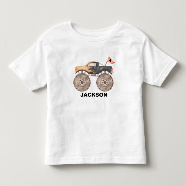 Monster camion garçon d'anniversaire T-Shirt (Devant)