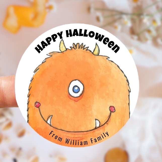 Monster Candy Happy Halloween Runder Aufkleber (Monster Candy Happy Halloween Classic Round Sticker)