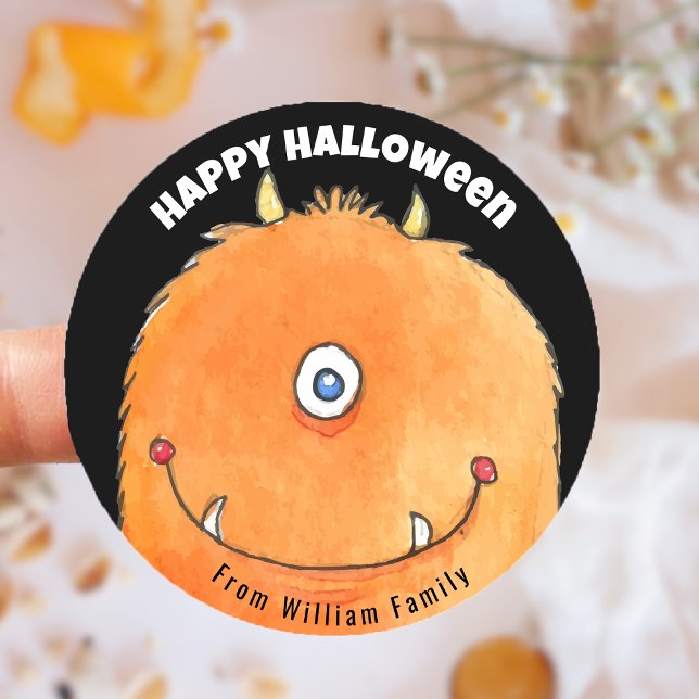 Monster Candy Happy Halloween Runder Aufkleber (Monster Candy Happy Halloween Classic Round Sticker)