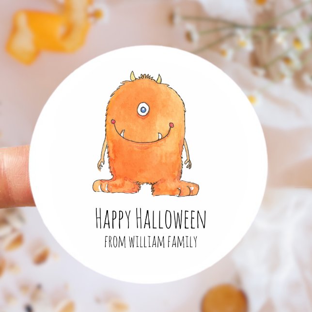 Monster Candy Happy Halloween Runder Aufkleber (Monster Candy Happy Halloween Classic Round Sticker)