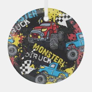 Monster Car: Abstraktes kindisch Muster Ornament Aus Glas
