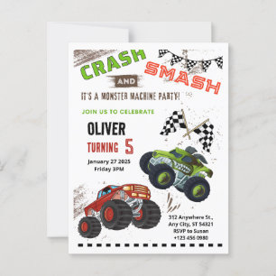 Monster Car Truck Kindergeburtstags-Postkarte Postkarte