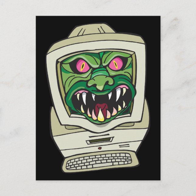 Monster Computer Postkarte (Vorderseite)