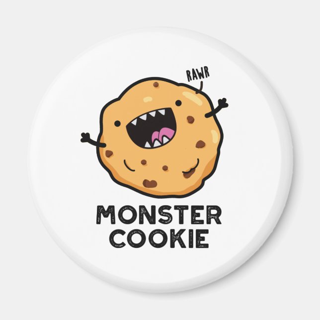 Monster Cookie Funny Food Puff Magnet (Vorne)