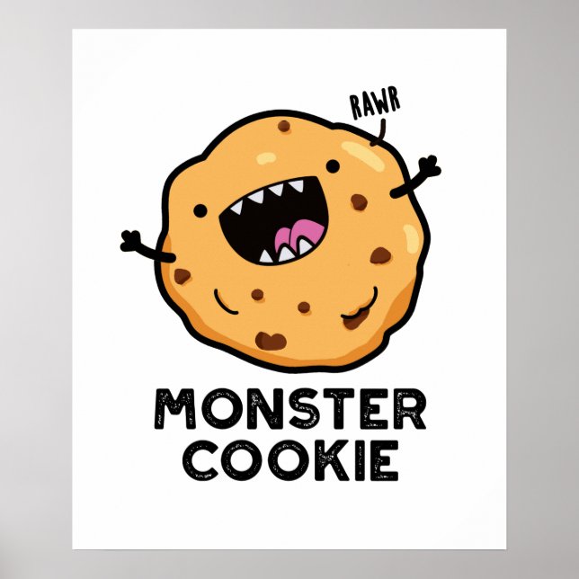 Monster Cookie Funny Food Puff Poster (Vorne)