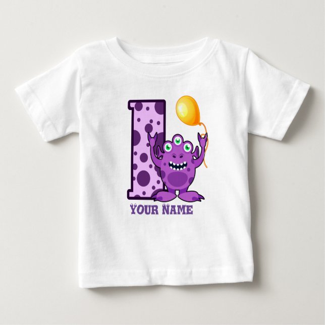 Monster Custom Baby T - Shirt 1. Geburtstag (Vorderseite)