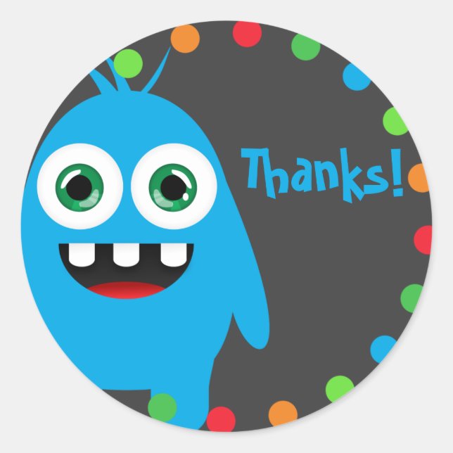 Monster danke Ihnen Stickers (Vorderseite)