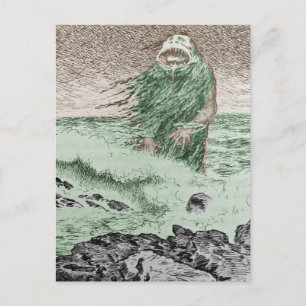Monster, das aus dem Wasser kommt Postkarte