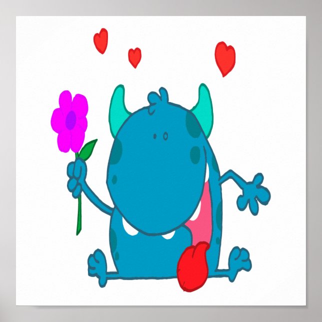 Monster der niedlichen blauen Liebe Poster (Vorne)