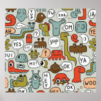 Monster des niedlichen Cartoon: Nahtloser Hintergr
