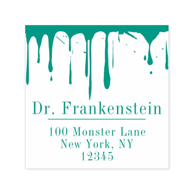 Monster Dripping Slime - Halloween-Rücksendeadress Permastempel (Design)