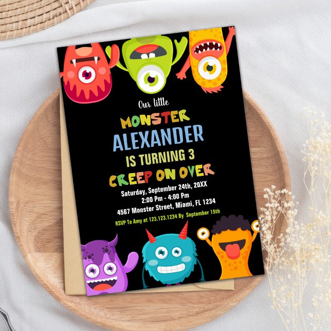 Monster Einladungen zum Geburtstag, Monster ein Au (Monster Birthday Invitations, Monsters one eye Invitation)