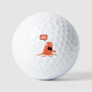 Monster essen Leute Golfball