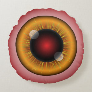 Monster Eyeballs Rundes Kissen