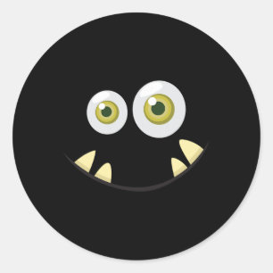 Monster Face Halloween Kostüm Idee Beängstigend Ni Runder Aufkleber