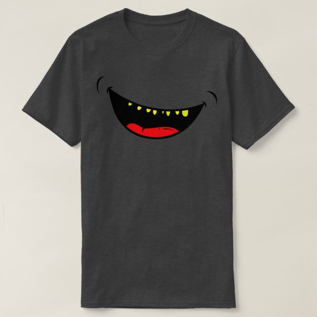 Monster Face Mask Smile Lachen T-Shirt (Design vorne)