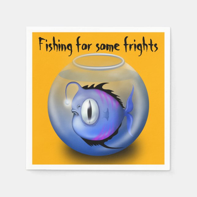 Monster Fish Halloween-Party Serviette (Vorderseite)