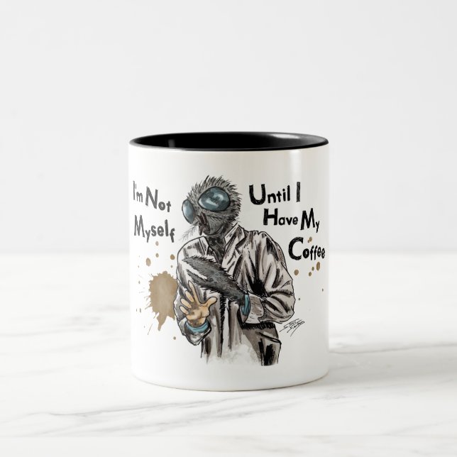 Monster-Fliege bin ich nicht selbst Zweifarbige Tasse (Mittel)