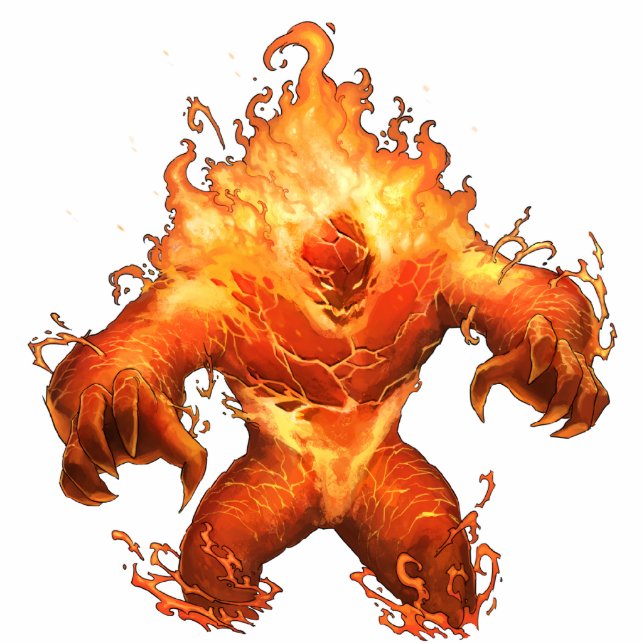 Monster-Foto-Skulptur - Feuer elementar Freistehende Fotoskulptur (Vorne)