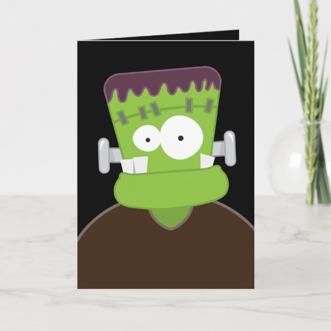 Monster Frankenstein | Carte d'Halloween pour enfa (Devant)
