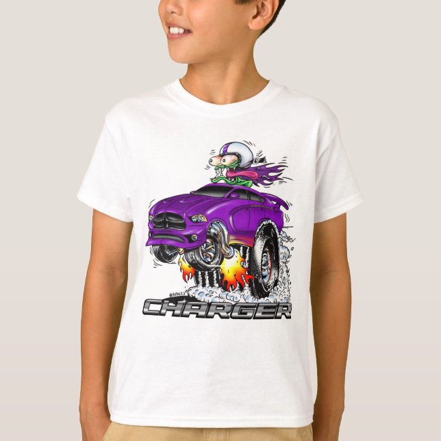 Monster-Frisierte Auto (LILA) T-Shirt (Vorderseite)