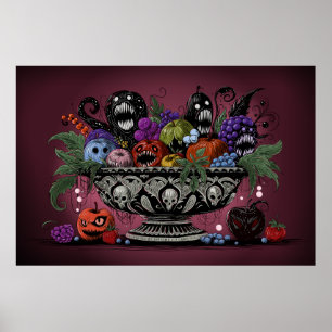 Monster-Fruchtschale Stillleben Poster