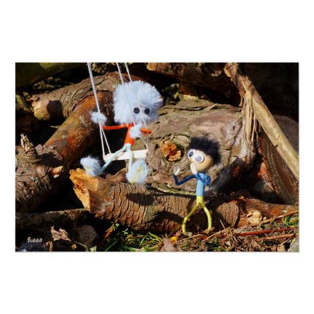 Monster Fubby op schommel. Poster (Vorderseite)