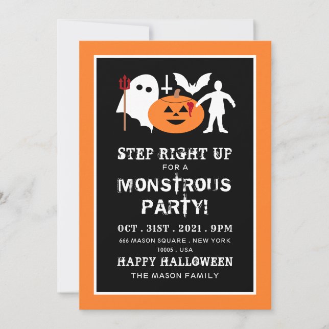 Monster Gang, Halloween-Party Einladung (Vorderseite)