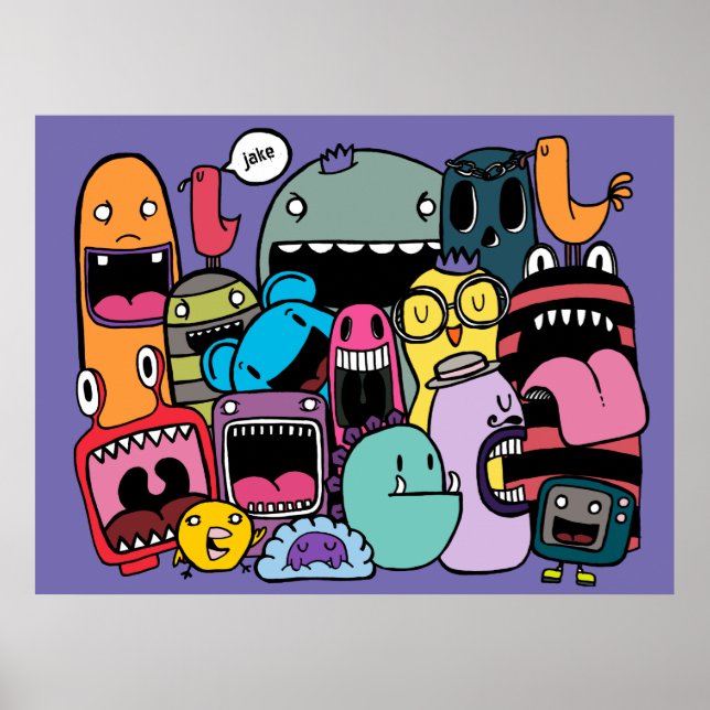 Monster Gang Personalisiert Name Street Art Poster (Vorne)