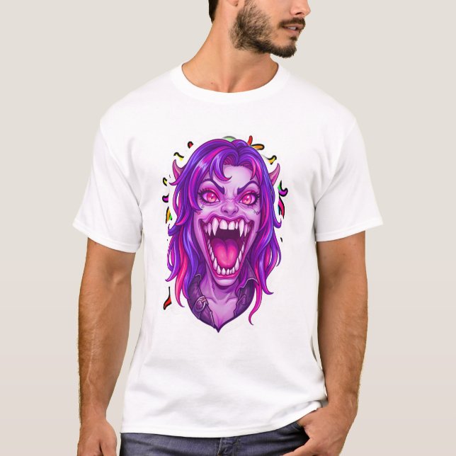 Monster Gesicht  T-Shirt (Vorderseite)