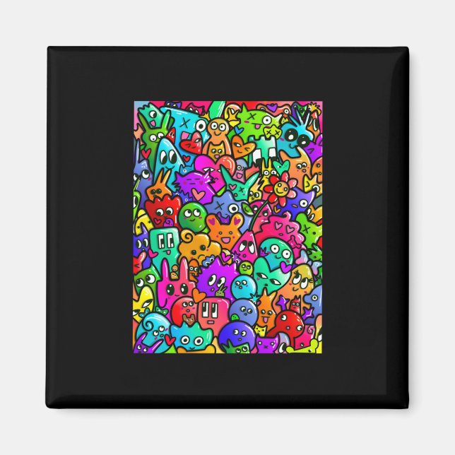 Monster Graffiti Sticker Magnet (Vorne)